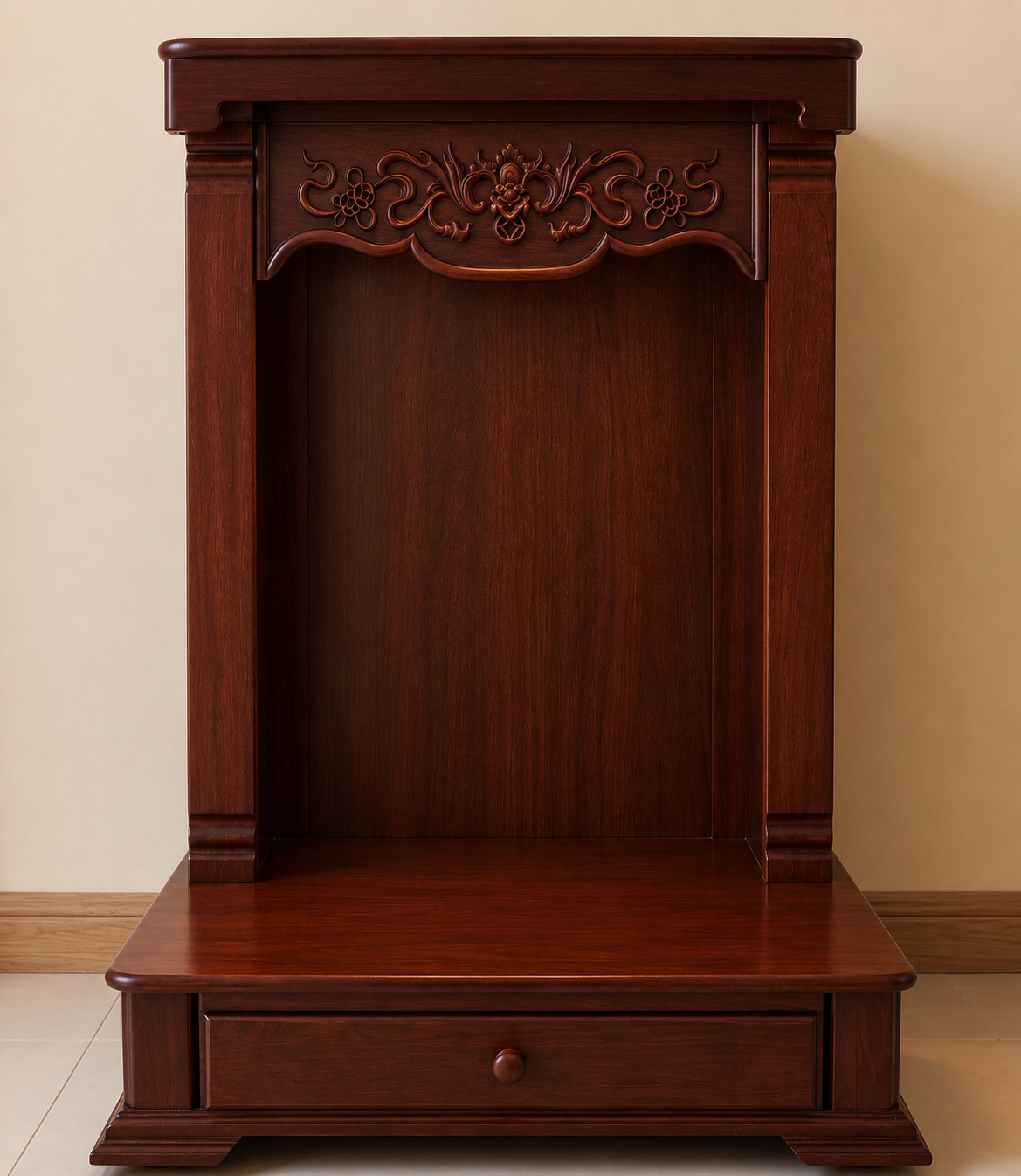Tủ thờ Thần Tài 60×88 hộc kéo căm xe