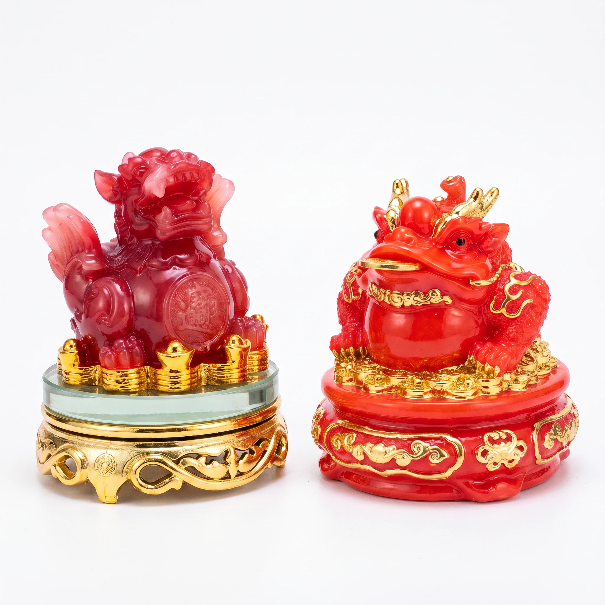 Cặp cóc + tỳ hưu chiêu tài gốm đỏ