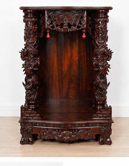 Tủ thờ chân quỳ rồng gỗ đỏ (shop)