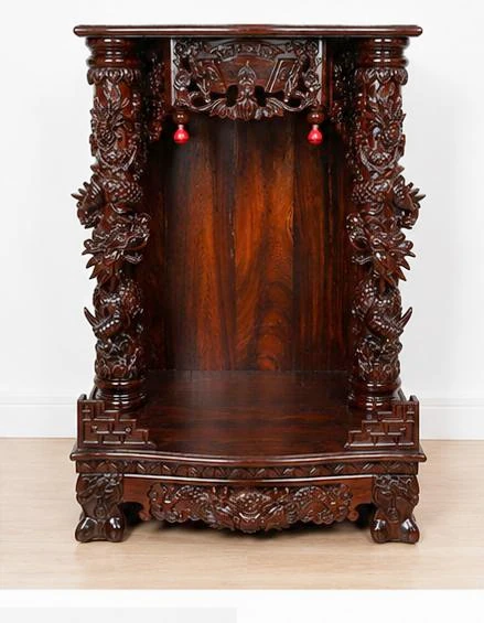Tủ thờ chân quỳ rồng gỗ đỏ (shop)