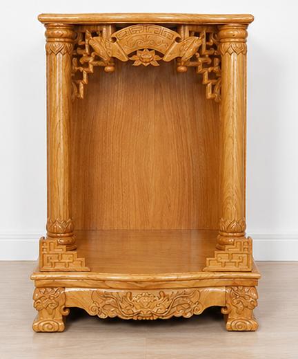 Tủ thờ chân quỳ rồng gỗ vàng (shop)
