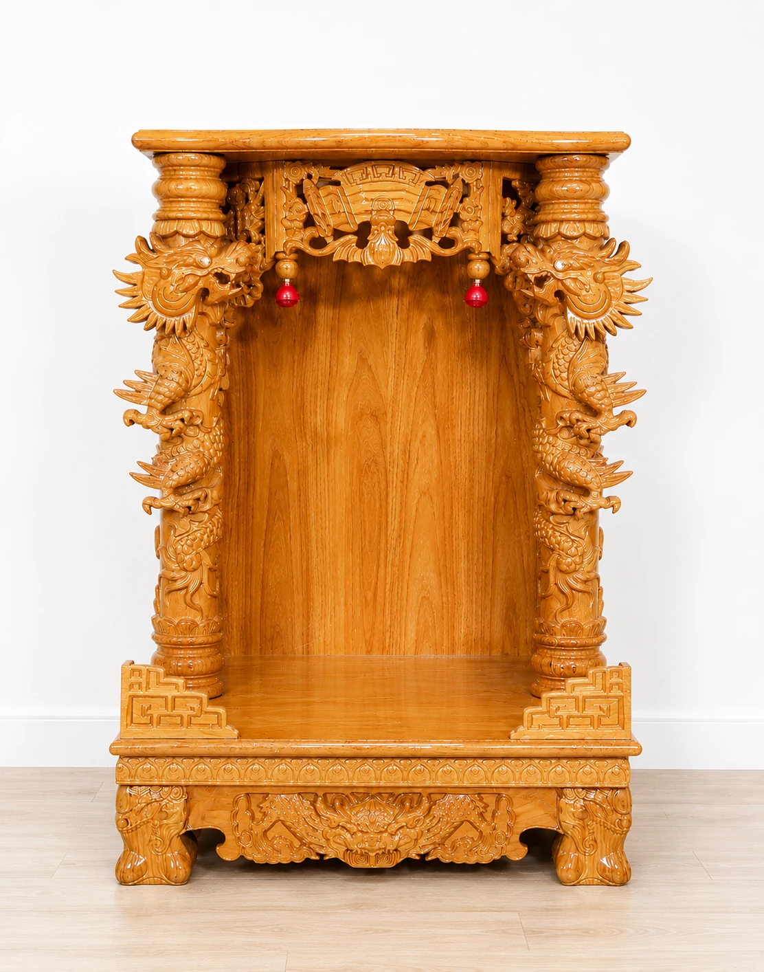 Tủ thờ chân quỳ rồng vàng — lớn (shop)