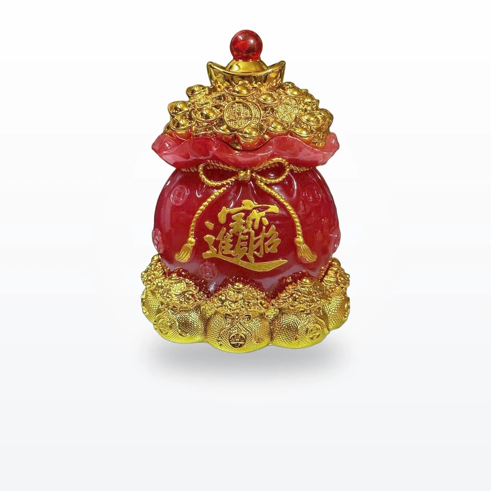 Túi tiền đỏ lớn phong thủy cao 16cm