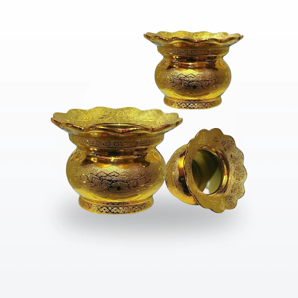 Lư hương kim sa (A) vàng – nhiều cỡ 3"5–7"