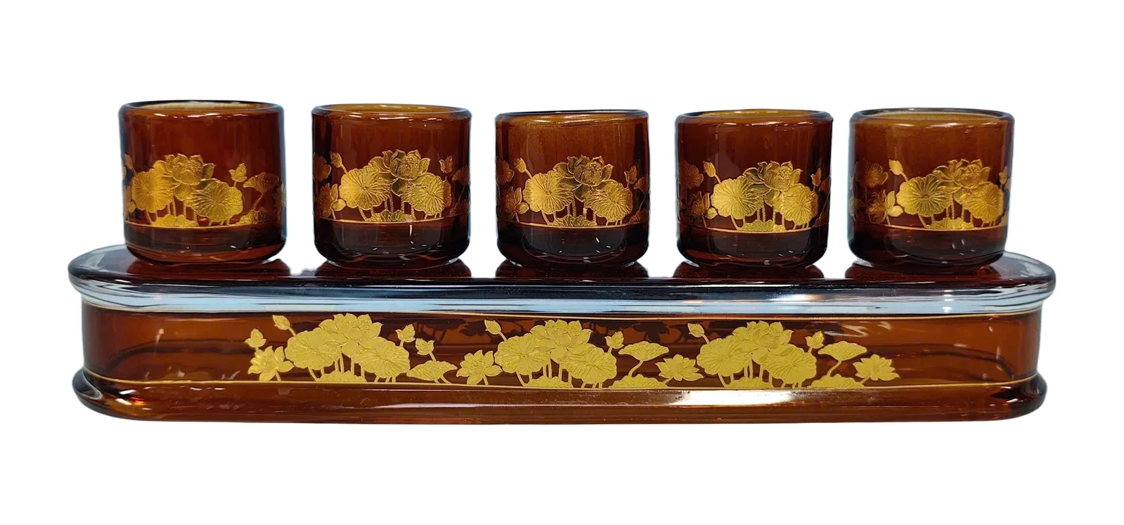 Bộ án 5 chung pha lê hổ phách